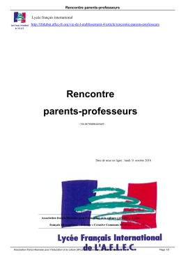 Rencontre parents-professeurs - Lycée français international AFLEC