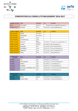 composition du conseil d`etablissement 2016 - Elections 2016-2017