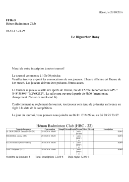 H&eacute;non Badminton Club (HBC - 22)