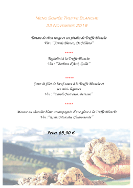 Menu Soirée Truffe Blanche 22 Novembre 2016 Tartare de thon