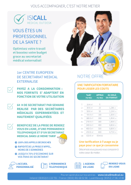 Nos tarifs - IsiCall Medical