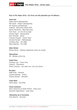 liste des ouvrages re&ccedil;us - Association Gens d`images