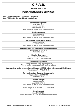 Les services et horaires en 1 clic.