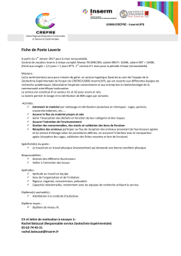 Fiche de Poste Laverie