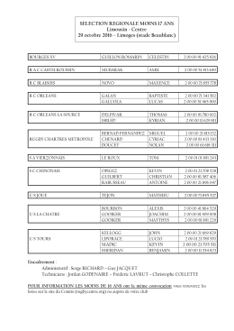 Liste moins de 17 ans