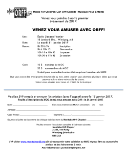 VENEZ VOUS AMUSER AVEC ORFF!