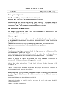 Profil de poste