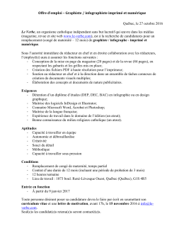 Offre d`emploi