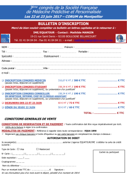 bulletin d`inscription