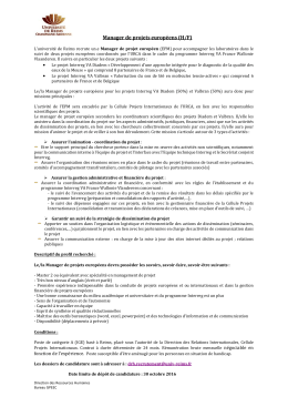 Manager de projets européens (H/F)