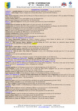 LETTRE D`INFORMATION N&deg; 11 &ndash; Novembre - Chailly-en