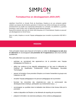 Formateur/rice en développement JAVA (H/F)