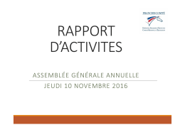 Rapport d`activités - Le Comité Régional d`Equitation