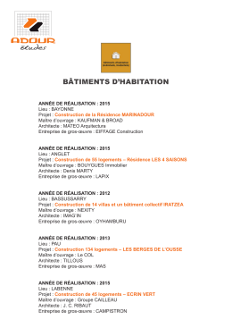 b&acirc;timents d`habitation