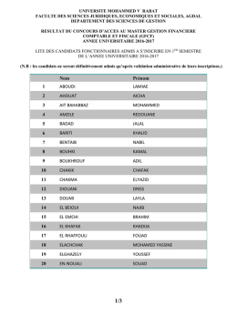 liste - Facult&eacute;s des Sciences Juridiques, Economiques et Sociales