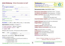 énéo Embourg : fiche d`inscription et tarif