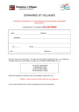 le bon de commande - CE Ouest Manpower 2016