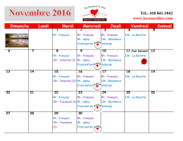 Télécharger le calendrier du mois en cours