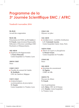 Programme de la 3e Journée Scientifique EMC / AFRC