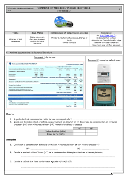 COMMENT EST MESUREE L`ENERGIE ELECTRIQUE FACTUREE ?