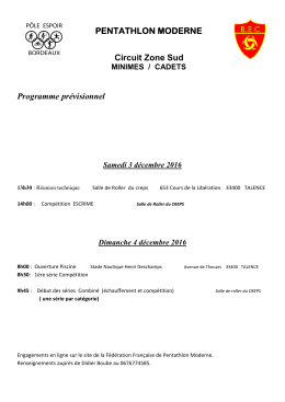 Programme - FF Pentathlon Moderne