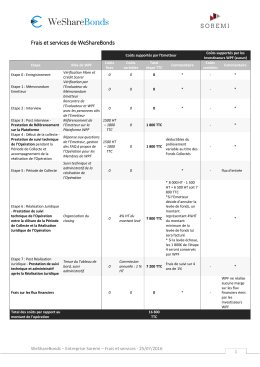 Frais et services de WeShareBonds - richesse-et