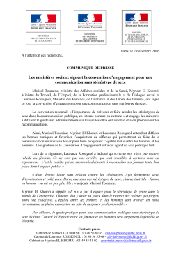 Les minist&egrave;res sociaux signent la convention d`engagement pour