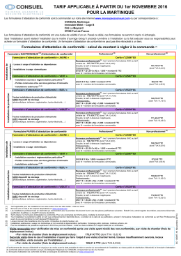 SC120MT-19 (Novembre 2016) Tarifs Martinique