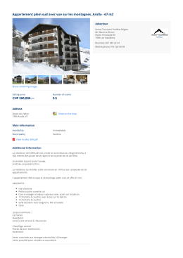 Appartement plein sud avec vue sur les montagnes