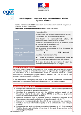 Intitulé de poste : Chargé-e de projet « renouvellement