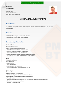 Recrutement CV ASSISTANTE ADMINISTRATIVE