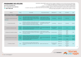 PROGRAMME DES ATELIERS