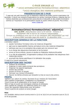 C-PAJE ENGAGE x2 Animateur(trice)