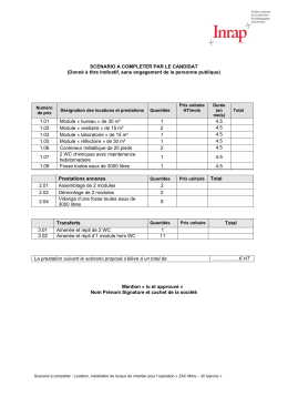 SCENARIO A COMPLETER PAR LE CANDIDAT