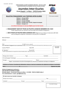 Engagement inter écuries - Ligue Sport Automobile Bretagne Pays