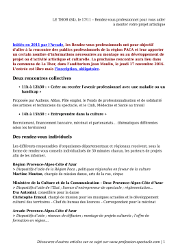 Deux rencontres collectives Des rendez