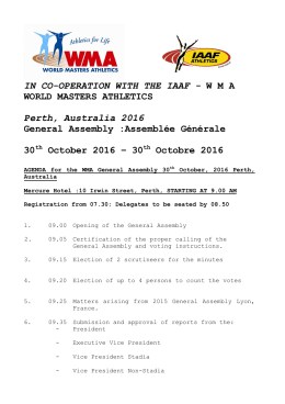 Assembl&eacute;e G&eacute;n&eacute;rale 30 O - Perth 2016