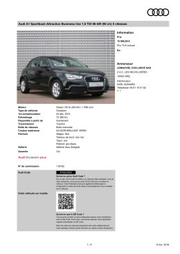 Audi A1 Sportback Attraction Business line 1.6 TDI 66 kW (90 ch) 5