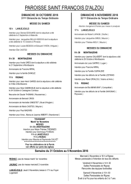 PAROISSE SAINT FRAN&Ccedil;OIS D`ALZOU