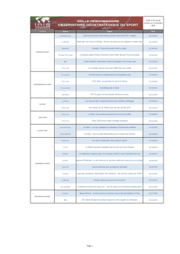 Thèmes Source Sujets Date Veille n°151 du 26 octobre au 2