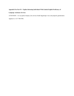 Appendix B to Part 92&mdash;Tagline Informing Individuals With Limited