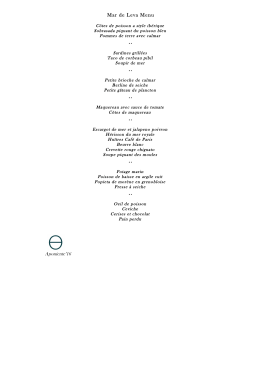 Mar de Leva Menu