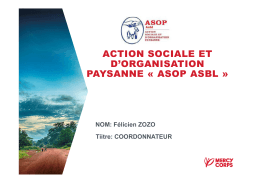 Présentation du projet de gouvernance - ASOP