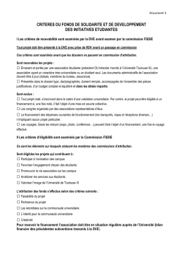 crit&egrave;res - Universit&eacute; Toulouse III
