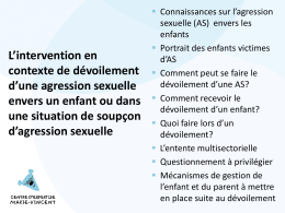 L`intervention en contexte de dévoilement d`une agression sexuelle