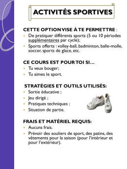 Activités sportives