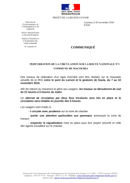 communiqu&eacute; - DEAL Guyane