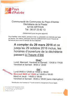 Horaires Decheterie-ete-2016