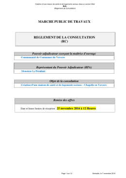 Règlement de consultation