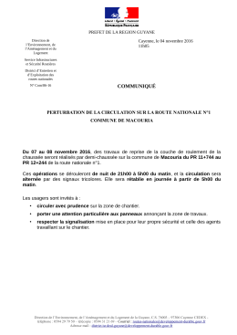 communiqu&eacute; - DEAL Guyane